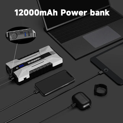 YESPER 1000A Démarreur de Voiture Power Bank 12000mAh Station de Batterie Portable pour Dispositif de Démarrage d'Urgence de Voiture 8L/6L YJS15