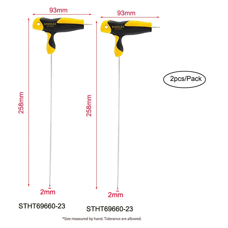 Stanley Extra Long T handle Allen keys Set 8mm 7mm 6mm 5mm 4mm 3mm 2.5mm 2mm Hexagonal Key Ball Tips Professional Screwdriver