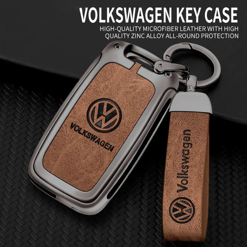 Leather Car Remote Key Case Protector Cover For Volkswagen VW Polo Tiguan Golf Jetta Beetle Eos Scirocco Up Transporter Sharan