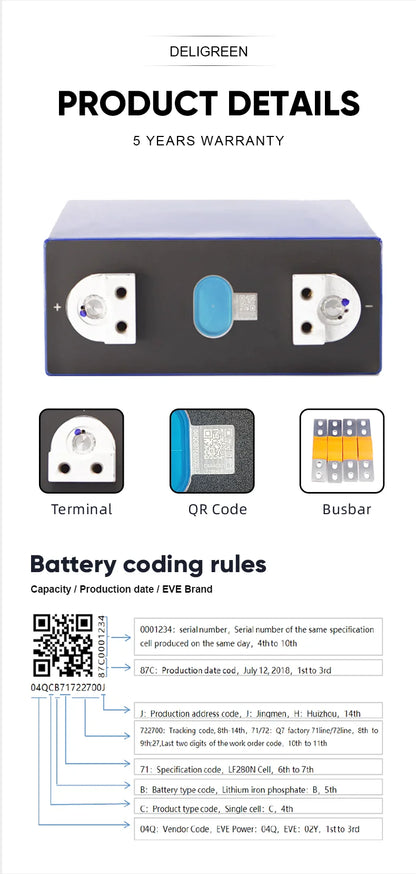 Poland Stock Grade A+ EVE280K 24V 48V 96V Lifepo4 Battery Pack Rechargeable Batteries Tax Free Home Solar