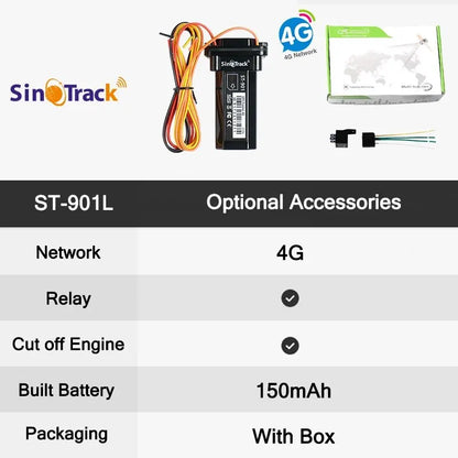 SinoTrack Meilleur traceur GPS ST-901 Dispositif de suivi de véhicule Étanche Moto Voiture GPS GSM SMS Localisateur avec suivi en temps réel