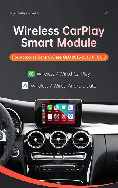 Wireless CarPlay Android Auto Decoder for Mercedes Benz GLC C-Class W205 2015-2018 with MirrorLink AirPlay Car Play Camera