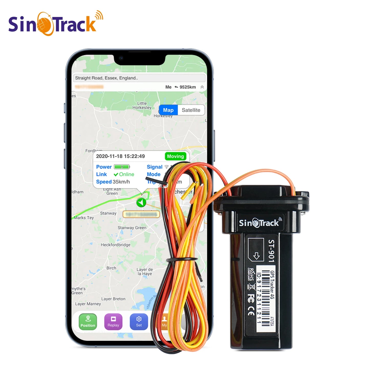 SinoTrack Meilleur traceur GPS ST-901 Dispositif de suivi de véhicule Étanche Moto Voiture GPS GSM SMS Localisateur avec suivi en temps réel