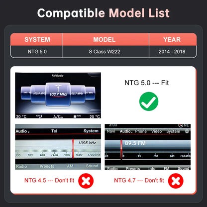 Wireless CarPlay for Mercedes Benz S-Class W222 W217 2014-2018 with Android Auto Mirror Link AirPlay Car Play Functions