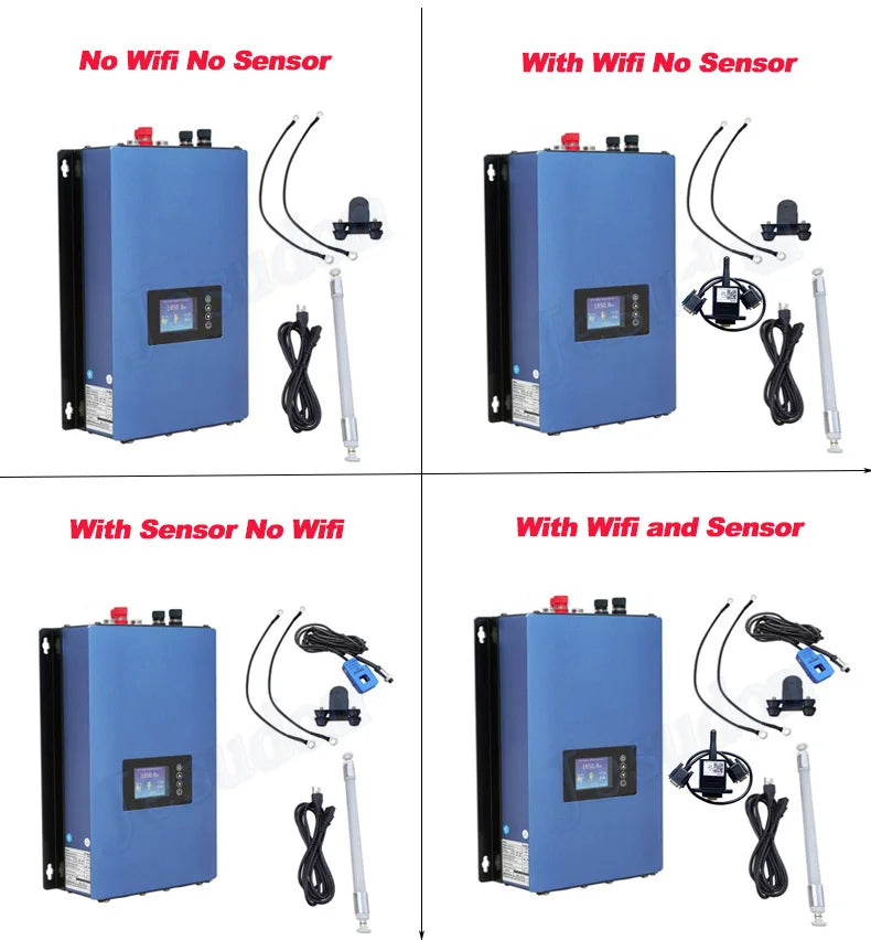 2000W Wind Power Grid Tie Inverter with Limiter/Wifi Dump Load Resistor for 3 Phase AC Wind Turbines Generator