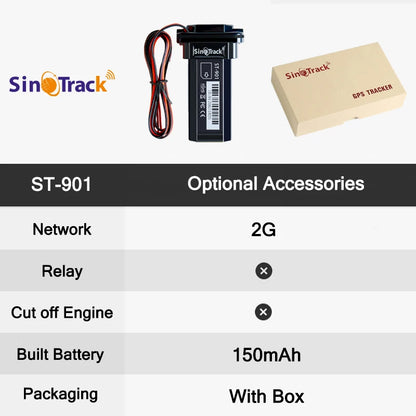 SinoTrack Meilleur traceur GPS ST-901 Dispositif de suivi de véhicule Étanche Moto Voiture GPS GSM SMS Localisateur avec suivi en temps réel