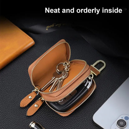 Car Key Case Signal Blocker Case Faraday Box Anti-Hacking Anti-Theft Key Fob RFID Signal Blocking Bag Leather Pouch Case Blocker