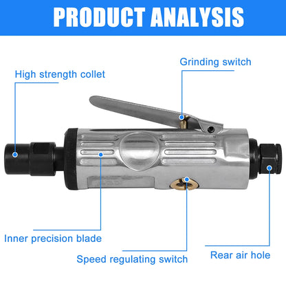 Pneumatic Tool Air Die Grinder Professional Grinding Kit Engraving Polishing Engraving Tool 90PSI Tool Polishing Machine Carving