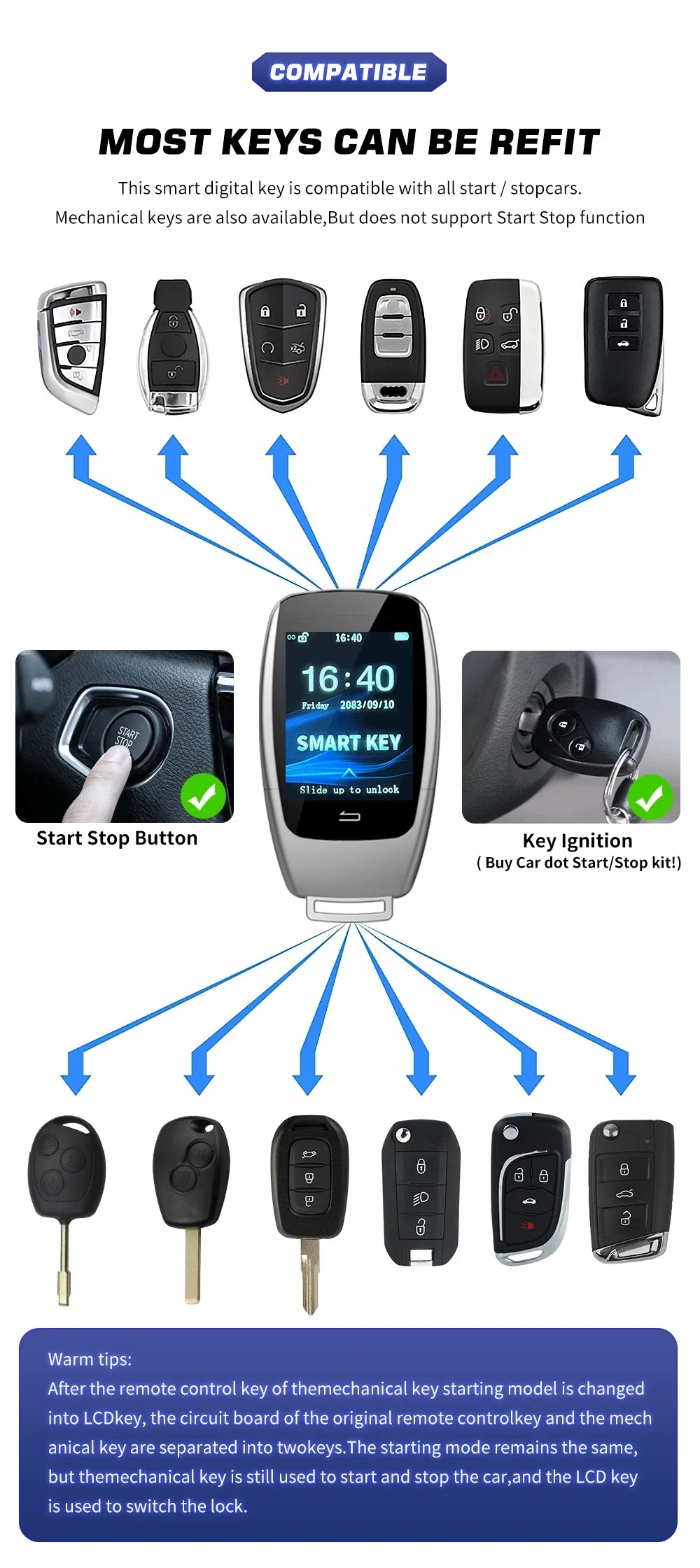 TK900 Modified Universal Remote Smart LCD Car Key For BMW Benz Audi Fiat Lexus Jaguar Porsche Land Rover Nissan Renault VW