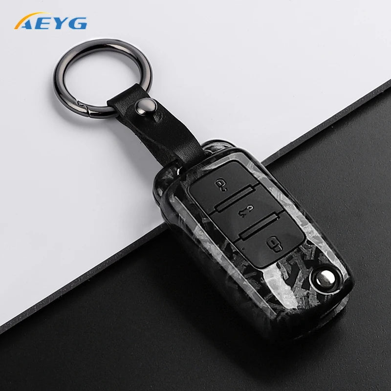 ABS Carbon Fiber Car Key Case Cover For VW Volkswagen Polo Tiguan Passat B5 B6 B7 Golf 4 5 6 MK6 Jetta Lavida For Skoda Octavia