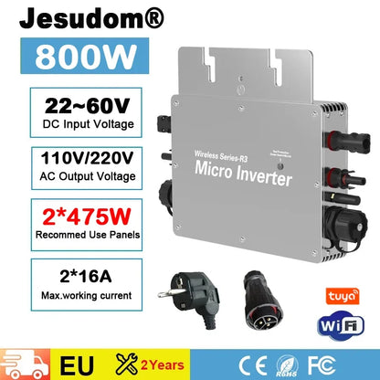 Tensiune de intrare PV 22~60V AC Ieșire 110V/230V Auto.WVC600W/700W/800W Micro invertor solar de legătură cu rețea cu monitor WIFI mufă UE