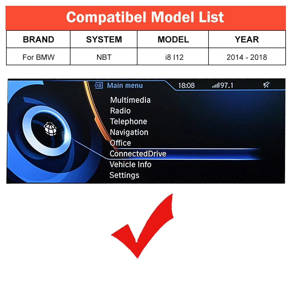 Wireless CarPlay Android Auto pentru sistemul BMW i8 I12 NBT 2014-2018, cu Mirror Link AirPlay Car Play Funcții