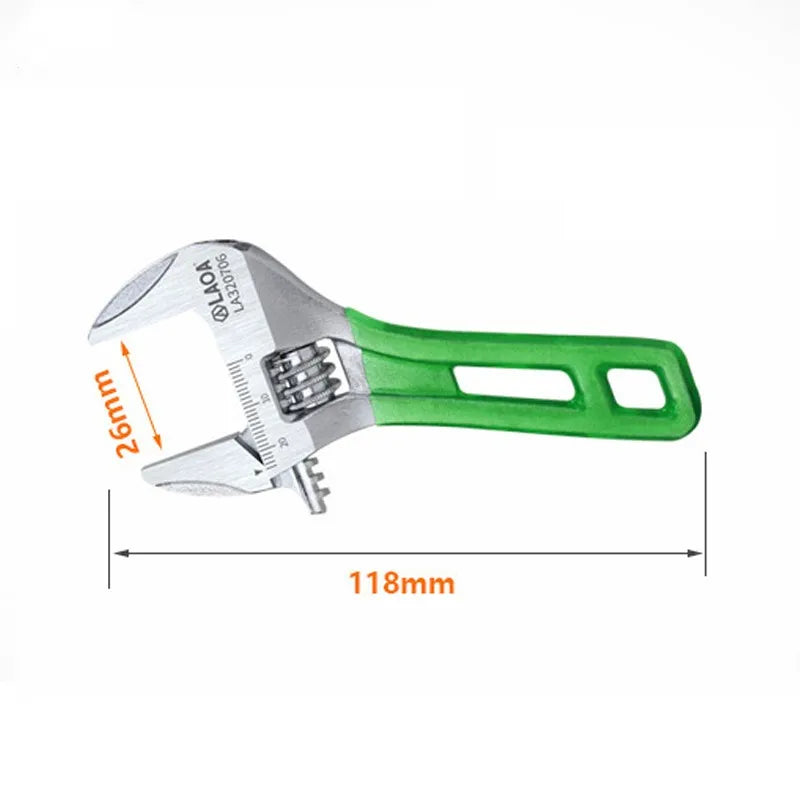 6 inch Adjustable Wrench Mini Monkey Short Handle Spanner HCS Material Laser Scale Rubber Wrapped Key