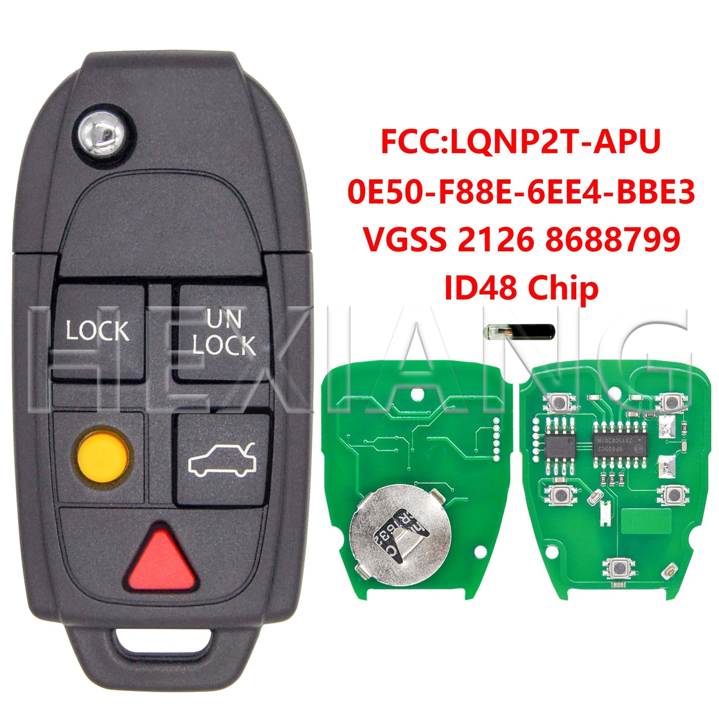 HE LQNP2T-APU ID48Chip 315/433MHz Cheie cu telecomandă pentru mașină 8688799 pentru Volvo C30 S40 V50 S60 S70 V70 XC70 S80 XC90 2004-2015