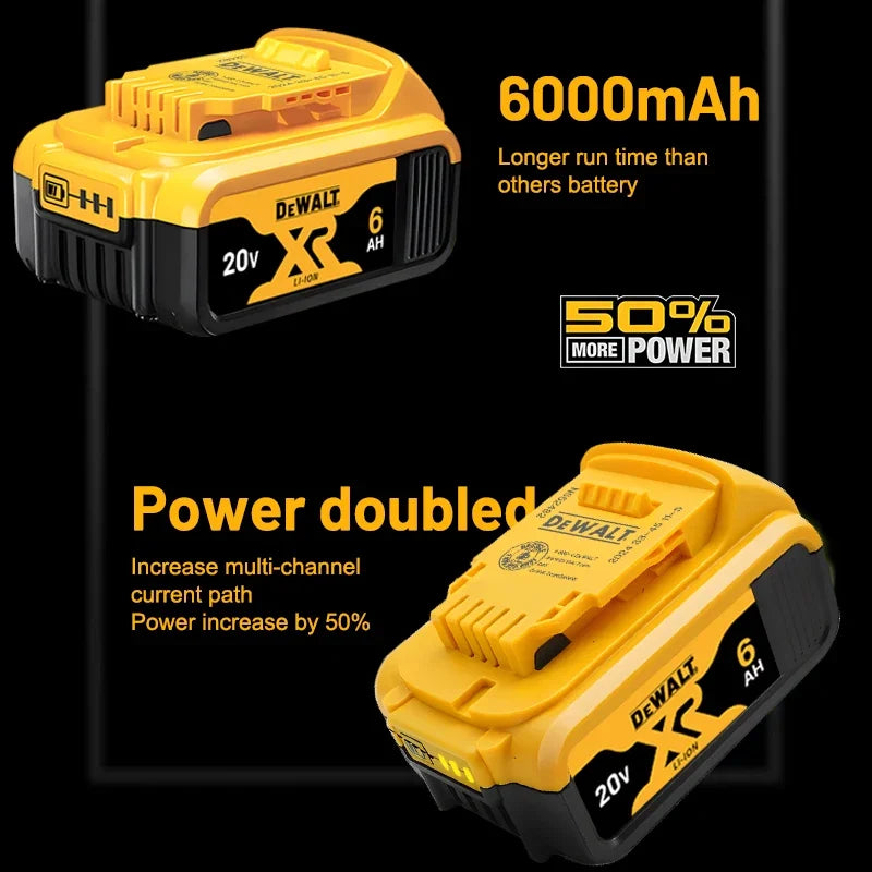 High Rate 100% Genuine Dewalt 20V Battery, 2AH 5AH 6AH 9AH Rechargeable Lithium Ion Battery, Dewalt DCB200 Power Tool Battery