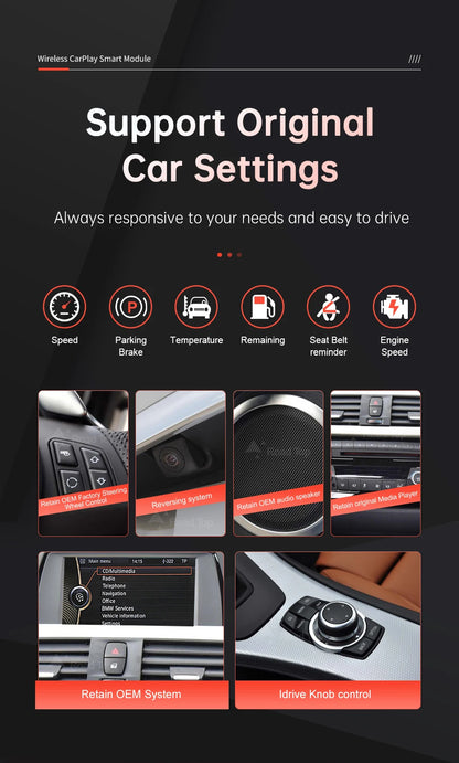 Wireless CarPlay Android Auto pentru BMW CIC System 1 2 3 4 5 7 Series