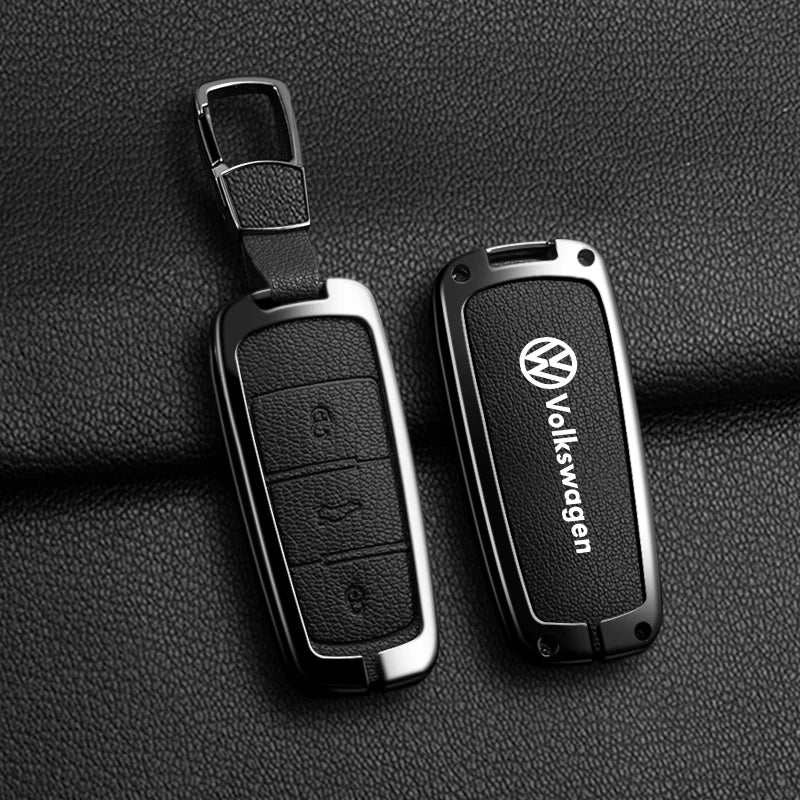 Leather Car Zinc Alloy  Key Case Cover Remote Shell For Volkswagen VW Passat  3C CC B6 B7 B7L R36 Maogotan B5 Keychain Accessory