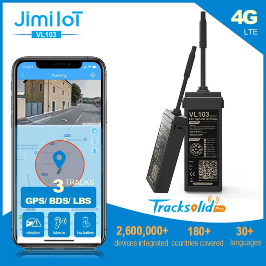 JIMIIOT VL103M/D Mini traceur GPS pour moto 4G alarme de voiture coupure à distance carburant alertes multiples localisateur de véhicule batterie 270mAH