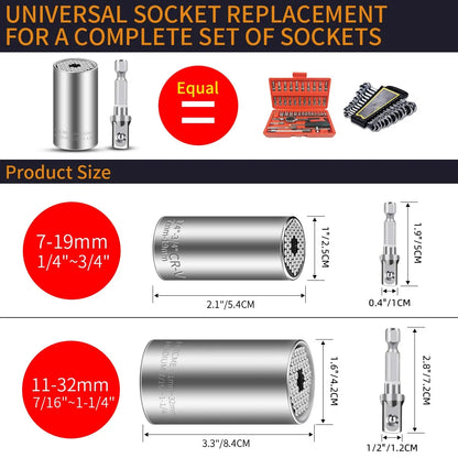 Onnfang 7-19 11-32mm Ratchet Wrench Universal Socket Head Spanner Household Socket Power/Hand Tool Multifuntional Wrench