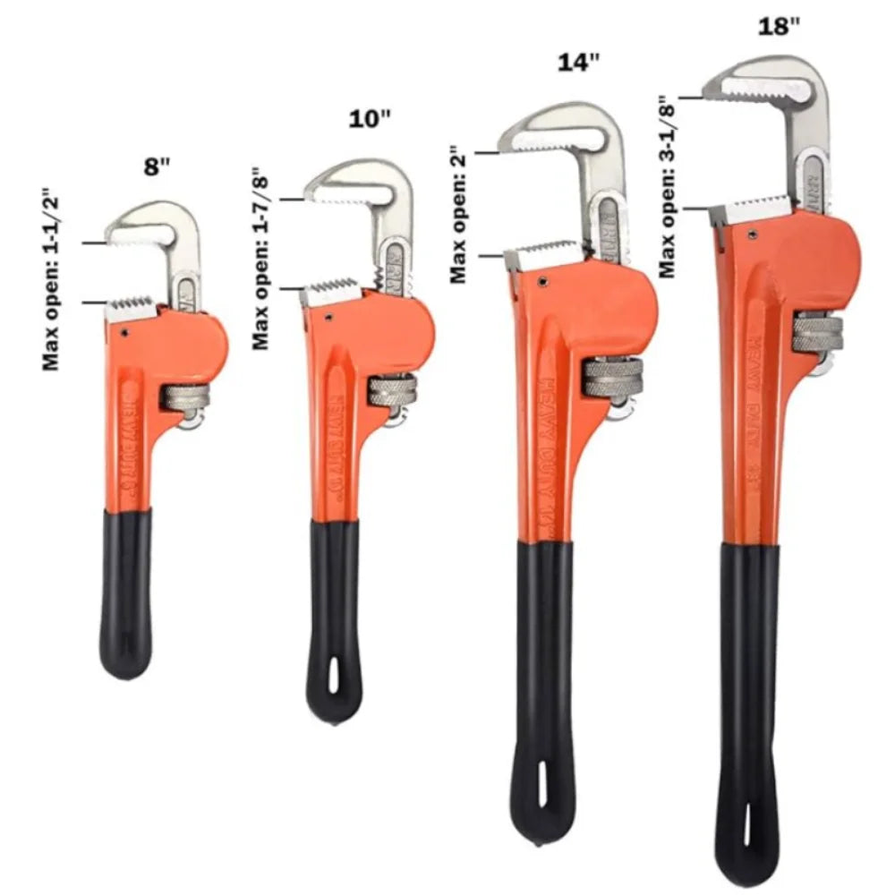 Adjustable Pipe Wrench Faucet Tube Key Universal Plumbing Tap Heavy Duty Pliers Clamp Spanner Plumber Tools