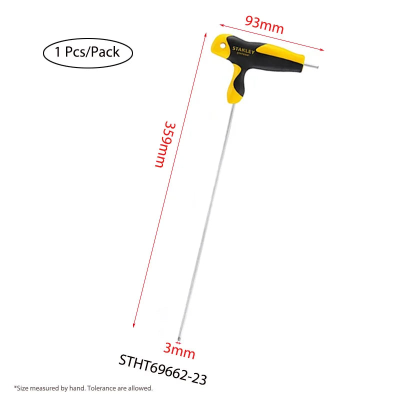 Stanley Extra Long T handle Allen keys Set 8mm 7mm 6mm 5mm 4mm 3mm 2.5mm 2mm Hexagonal Key Ball Tips Professional Screwdriver