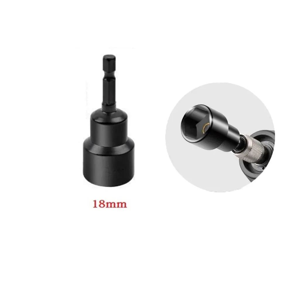 6-19mm Priză de impact Șurubelniță cu piuliță magnetică Adaptor priză adâncă 1/4 inch Capete cheie hexagonală Instrument de reparare a burghiului electric