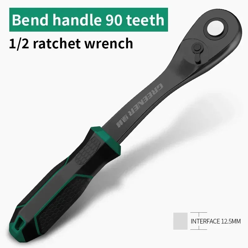 Multi-funtion Socket Wrench 1/4 3/8 1/2 Inch Ratchet Wrench Tool DIY Hand Tool Ratchet Handle Wrench  90-Tooth Drive Ratchet