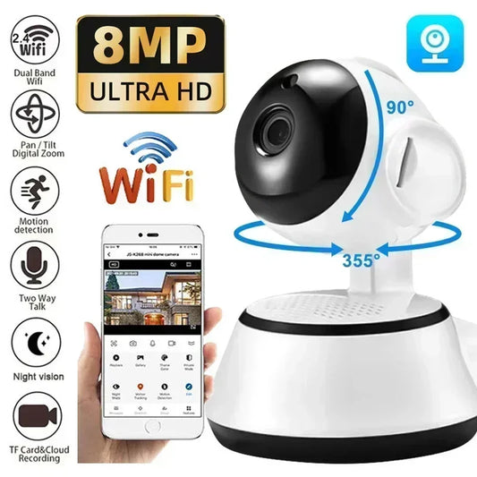 8MP IP WiFi Cameră Supraveghere Securitate Baby Monitor AI Human Tracking Cam Full Color Night Vision CCTV Interior Video Camera