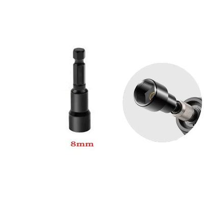 6-19mm Priză de impact Șurubelniță cu piuliță magnetică Adaptor priză adâncă 1/4 inch Capete cheie hexagonală Instrument de reparare a burghiului electric