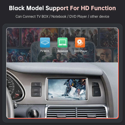 Road Top Wireless CarPlay Android Auto Interface For Audi Q7 2010-2015 with AirPlay Mirror Link Car Play Functions