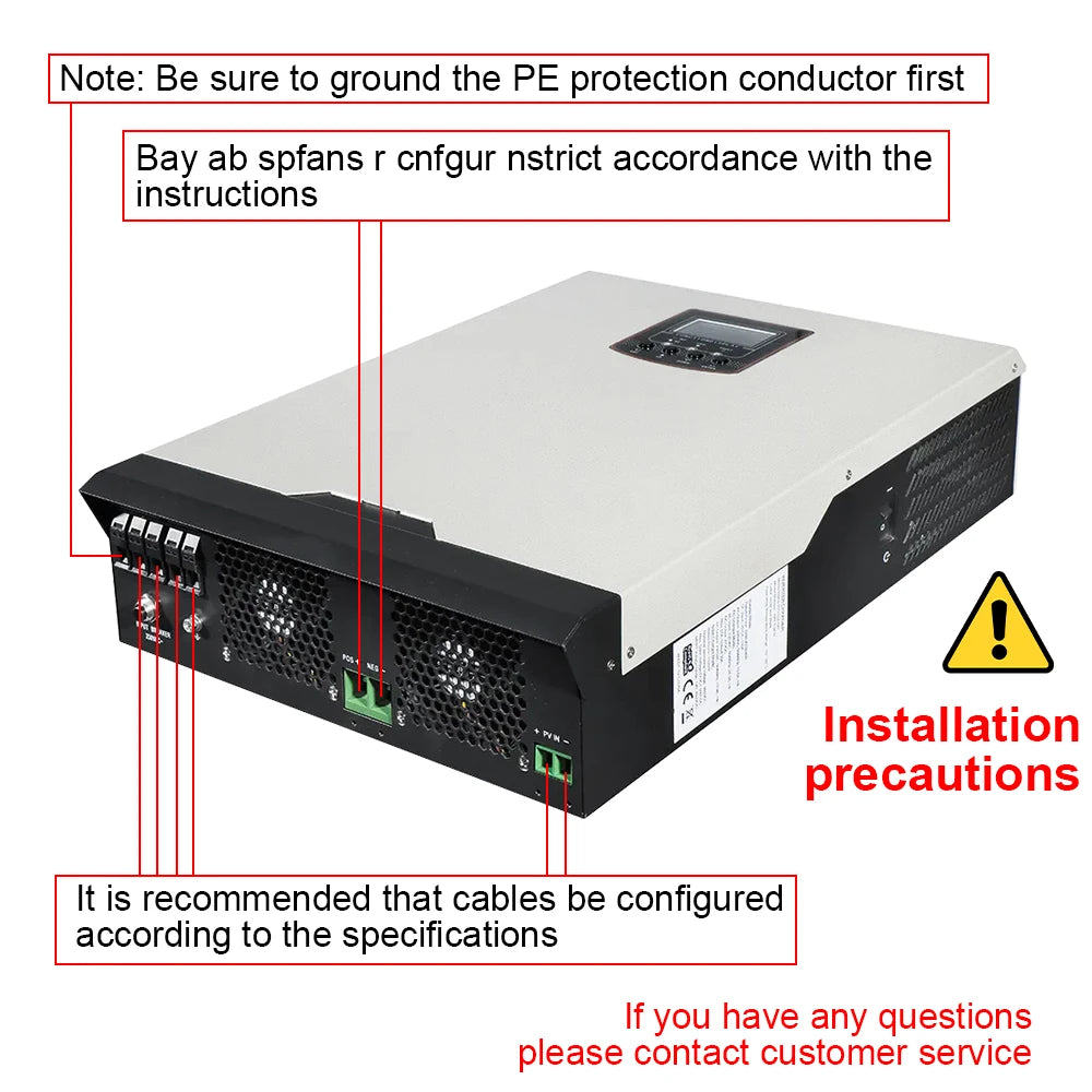 5.5KW 48VDC to 220VAC Solar Hybrid Inverter Pure Sine Wave 100A MPPT Solar Charge Controller with WIFI Can Work Without Battery