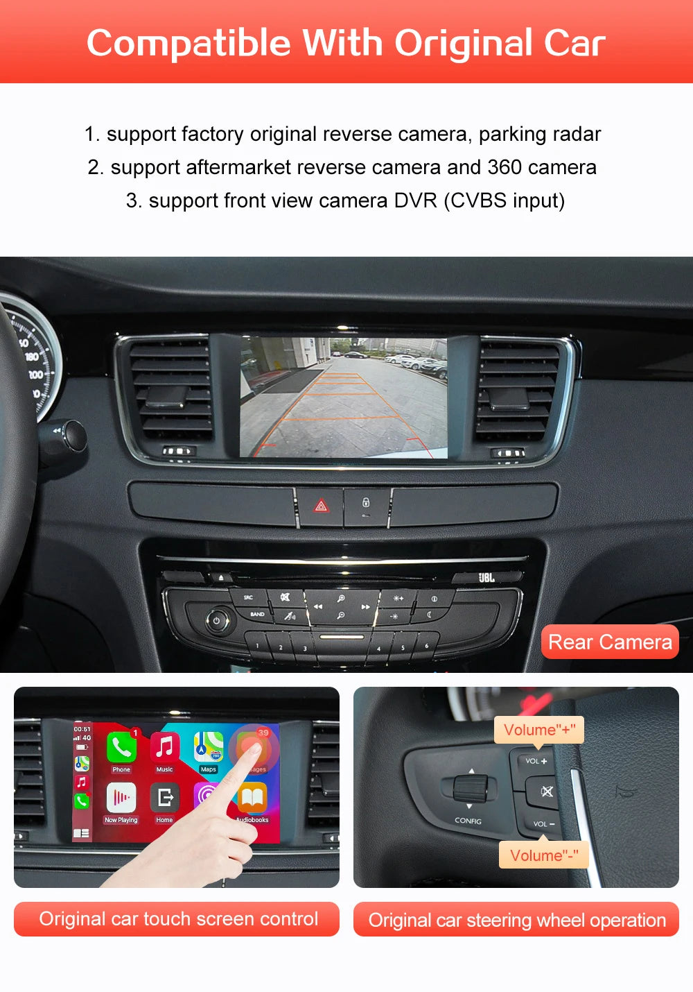 Wireless CarPlay pentru Peugeot 508 2008 408 2014-2016 Ecran 7“ cu Android Auto Mirror Link Accesoriu AirPlay Car Play