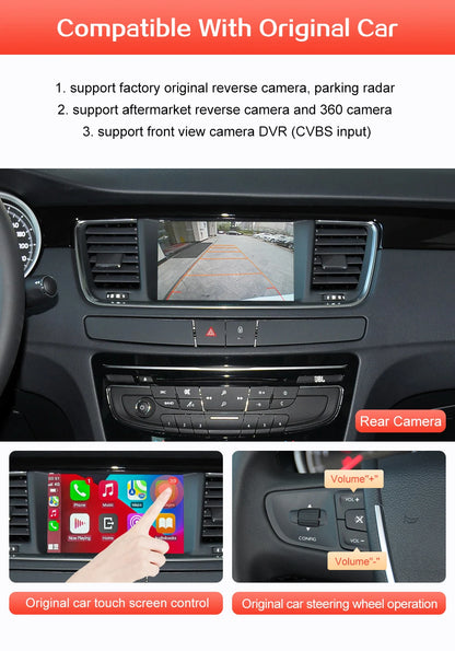 Wireless CarPlay pentru Peugeot 508 2008 408 2014-2016 Ecran 7“ cu Android Auto Mirror Link Accesoriu AirPlay Car Play