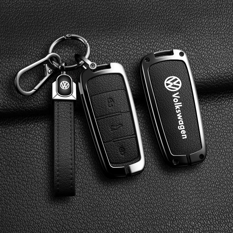 Leather Car Zinc Alloy  Key Case Cover Remote Shell For Volkswagen VW Passat  3C CC B6 B7 B7L R36 Maogotan B5 Keychain Accessory