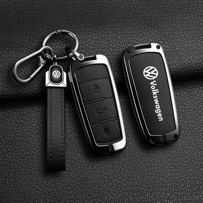 Leather Car Zinc Alloy  Key Case Cover Remote Shell For Volkswagen VW Passat  3C CC B6 B7 B7L R36 Maogotan B5 Keychain Accessory