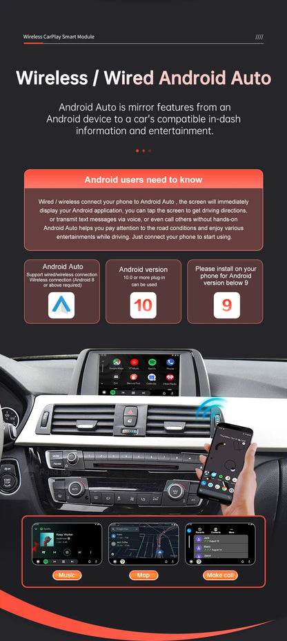 Wireless CarPlay Android Auto pentru BMW CIC System 1 2 3 4 5 7 Series