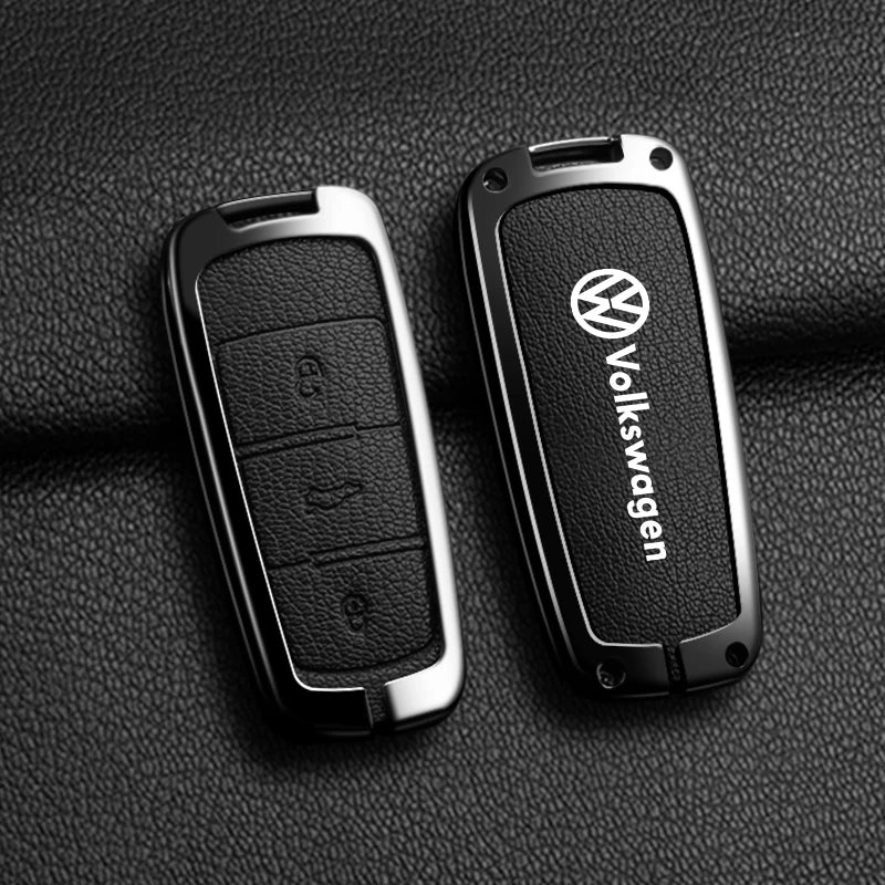 Leather Car Zinc Alloy  Key Case Cover Remote Shell For Volkswagen VW Passat  3C CC B6 B7 B7L R36 Maogotan B5 Keychain Accessory