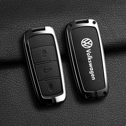 Leather Car Zinc Alloy  Key Case Cover Remote Shell For Volkswagen VW Passat  3C CC B6 B7 B7L R36 Maogotan B5 Keychain Accessory