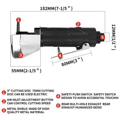 Mașină de tăiat cu instrumente pneumatice multifuncționale de 3 inci, 20000 rpm, polizoare de tăiat metal