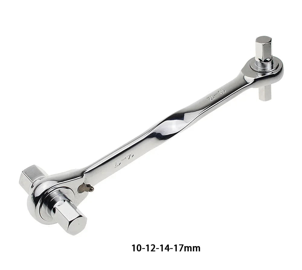 Multi Tool Double End Wrench 1PC High Quality CR-V Ratchet Allen Wrench Ratchet Wrench Key Hex Metric 4-17mm