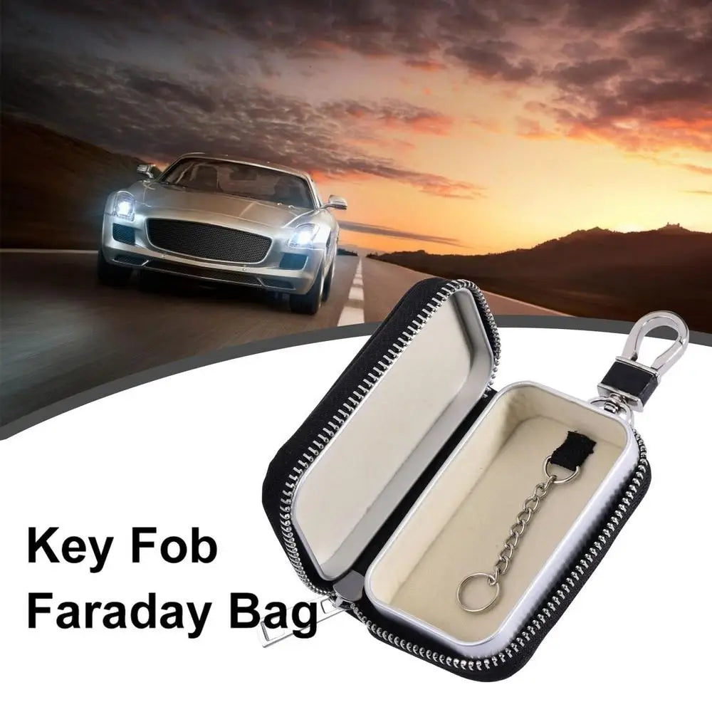 Carcasă de blocare a semnalului pentru chei de mașină Faraday Box Anti-hacking Anti-furt Key Fob RFID Geanta de blocare a semnalului Husă din piele PU Blocant de carcasă