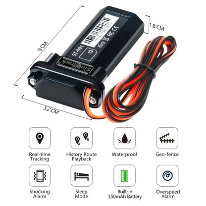 SinoTrack Meilleur traceur GPS ST-901 Dispositif de suivi de véhicule Étanche Moto Voiture GPS GSM SMS Localisateur avec suivi en temps réel