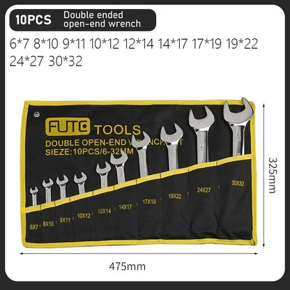 FUTE Ratcheting Combination Wrench Set 6-32 6-27 6-24 Metric Flex Head CRV Spanner Bag Gear Spanner Set Car Key Repair Tool