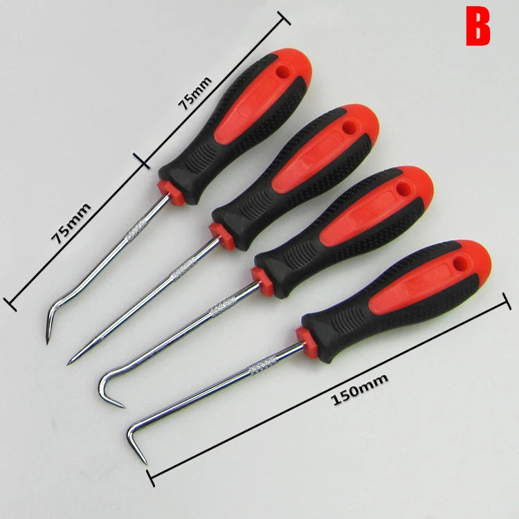 4Pcs/Set Car Long Pick and Hook Gasket Puller Repair Tools Tools Removing Car Oil Seal O-Ring Seal Auto Disassembly Accessories