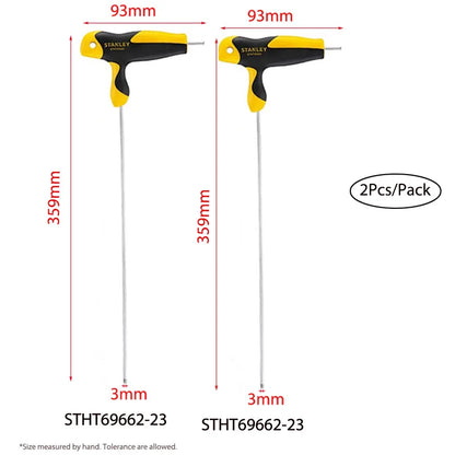 Stanley Extra Long T handle Allen keys Set 8mm 7mm 6mm 5mm 4mm 3mm 2.5mm 2mm Hexagonal Key Ball Tips Professional Screwdriver