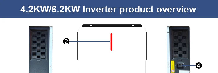 Dual Output On/Off Grid Solar Inverter4.2KW 24V 6.2KW 48V10.2KW With BMS Ports Dual MPPT PV Input Pure Sine Wave Hybrid Inverter