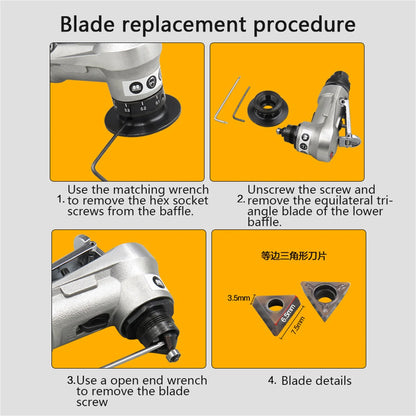 Mașină de teșit Mică 45° Dispozitiv de tuns cu bavuri cu arc Instrument pneumatic drept (interfață de tip SUA)