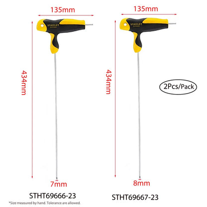 Stanley Extra Long T handle Allen keys Set 8mm 7mm 6mm 5mm 4mm 3mm 2.5mm 2mm Hexagonal Key Ball Tips Professional Screwdriver