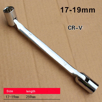 1pcs Metric Double end 12 point PT Swivel Head Flexible Socket Wrench Spanner CRV steel Tool