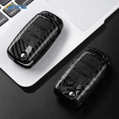 ABS Carbon Fiber Car Key Case Cover For VW Volkswagen Polo Tiguan Passat B5 B6 B7 Golf 4 5 6 MK6 Jetta Lavida For Skoda Octavia